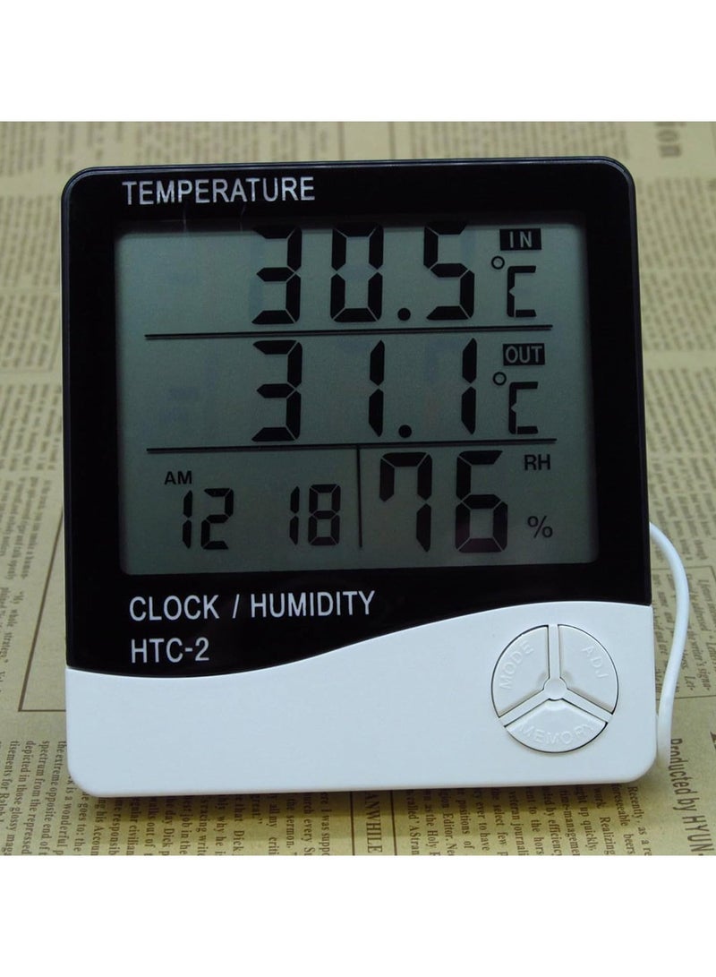 إتش تي سي مقياس للحرارة والرطوبة أبيض/رمادي - HTC-2 - Image 1